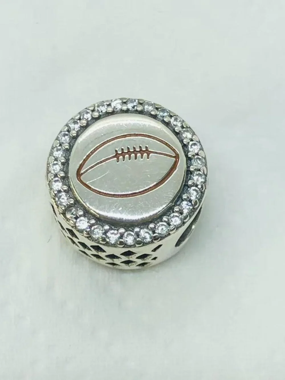 ✨ ✨Pandora Rugby Football Bead exclusive Charm S925 Silver Travel Jewelry